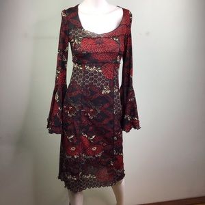 Women’s size large goth style dress red and black.